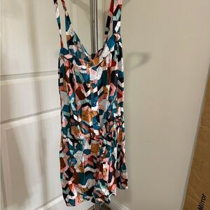 Lane Bryant Classic Button-Front Peplum Tank With Cross-Back